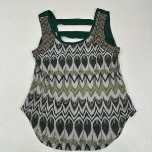 Miss Me BUCKLE Women's Green  Beaded Sleeveless Lightweight Tank Top Size S